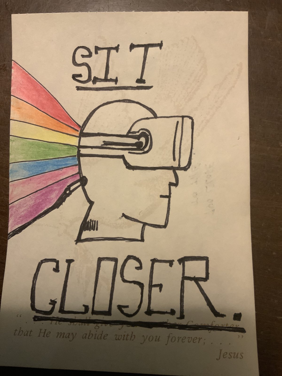 Sit Closer — original marker and pencil sketch