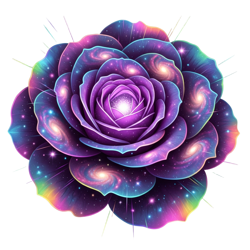 glowing galactic rose